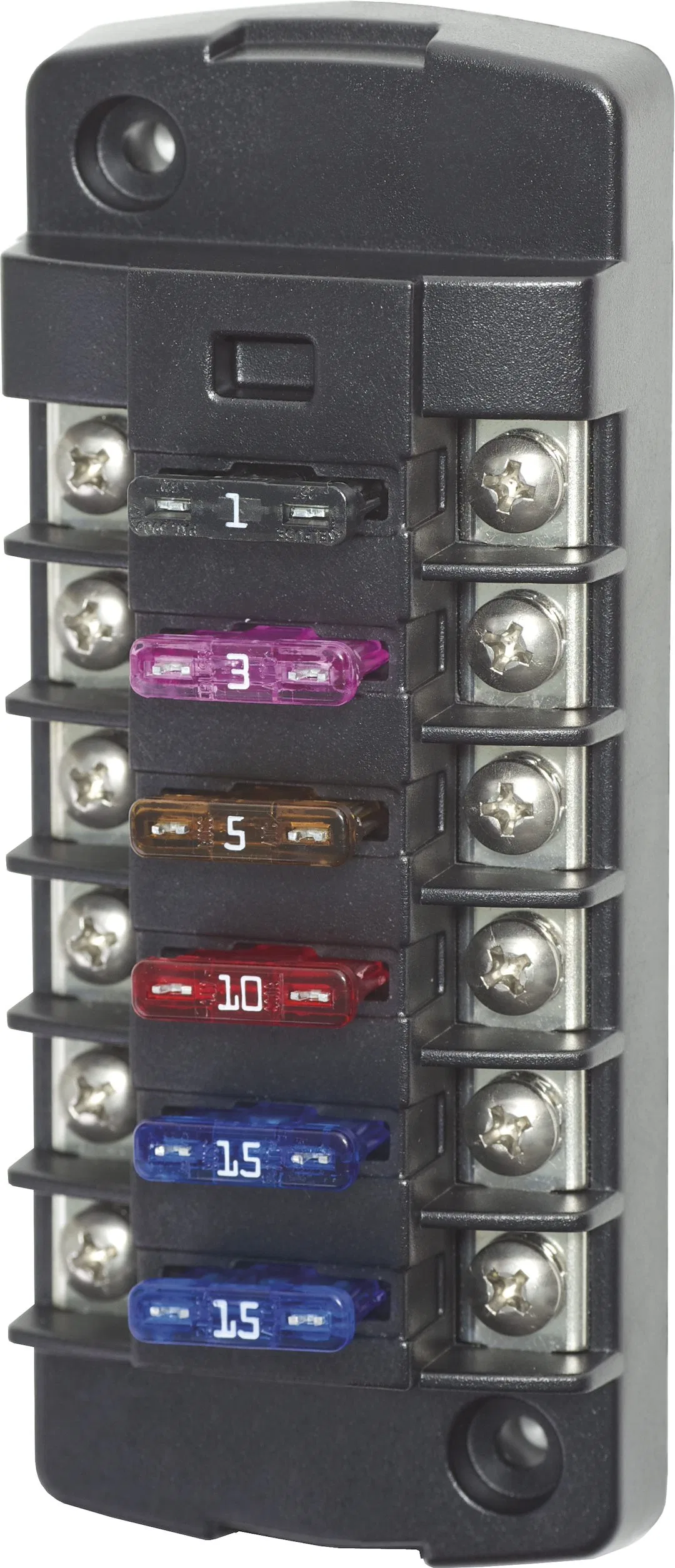 5037-BSS – BLUE SEA Fuse Block, 32 Volts DC 30 Amps Per Circuit/ 40 Amps Per Jumped Circuit Group Uses ATO/ ATC Blade...